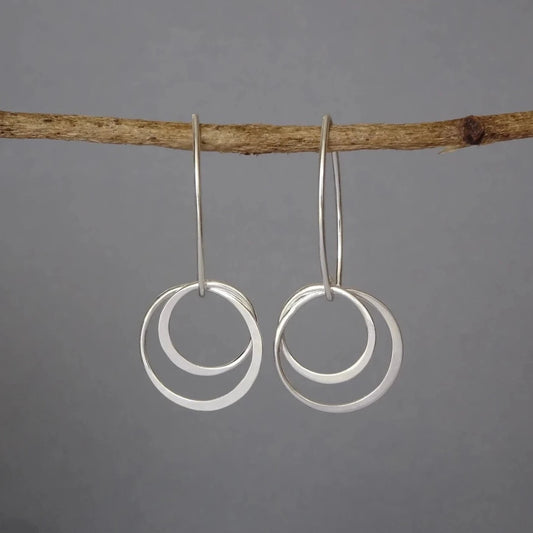 sterling silver two circles earrings