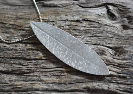 Sterling silver leaf necklace. MADE TO ORDER.