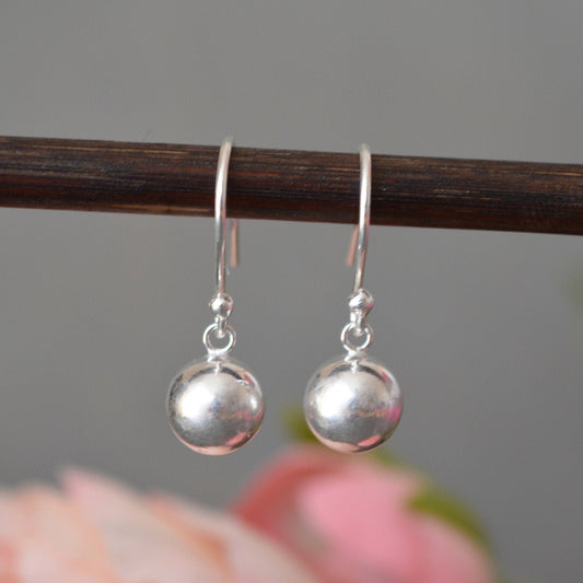 sterling silver dangle ball earrings