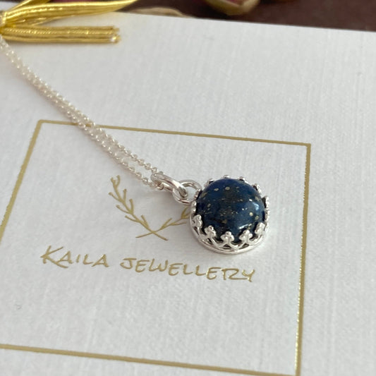 Sterling silver Lapis Lazuli necklace.