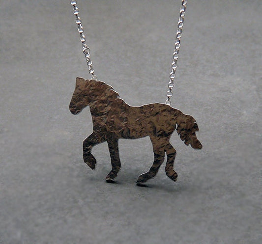 Sterling silver horse necklace.